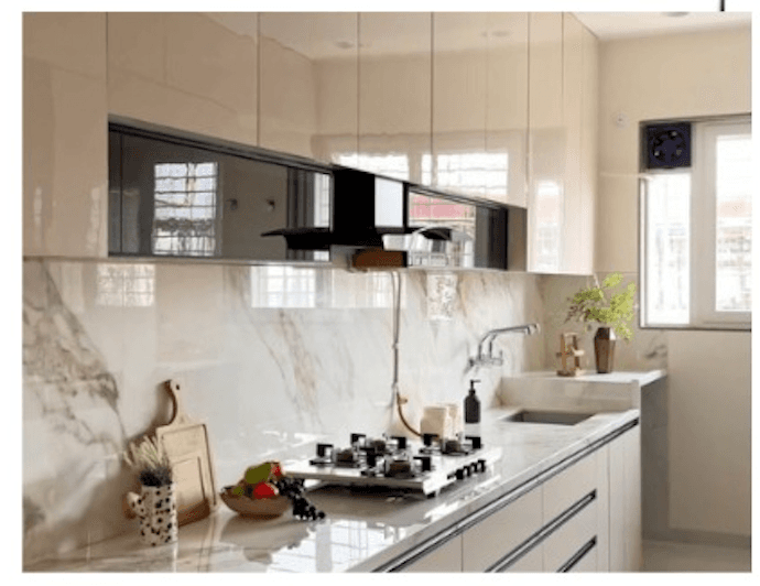 Premium kitchen interior representative of the 110 square metre typology